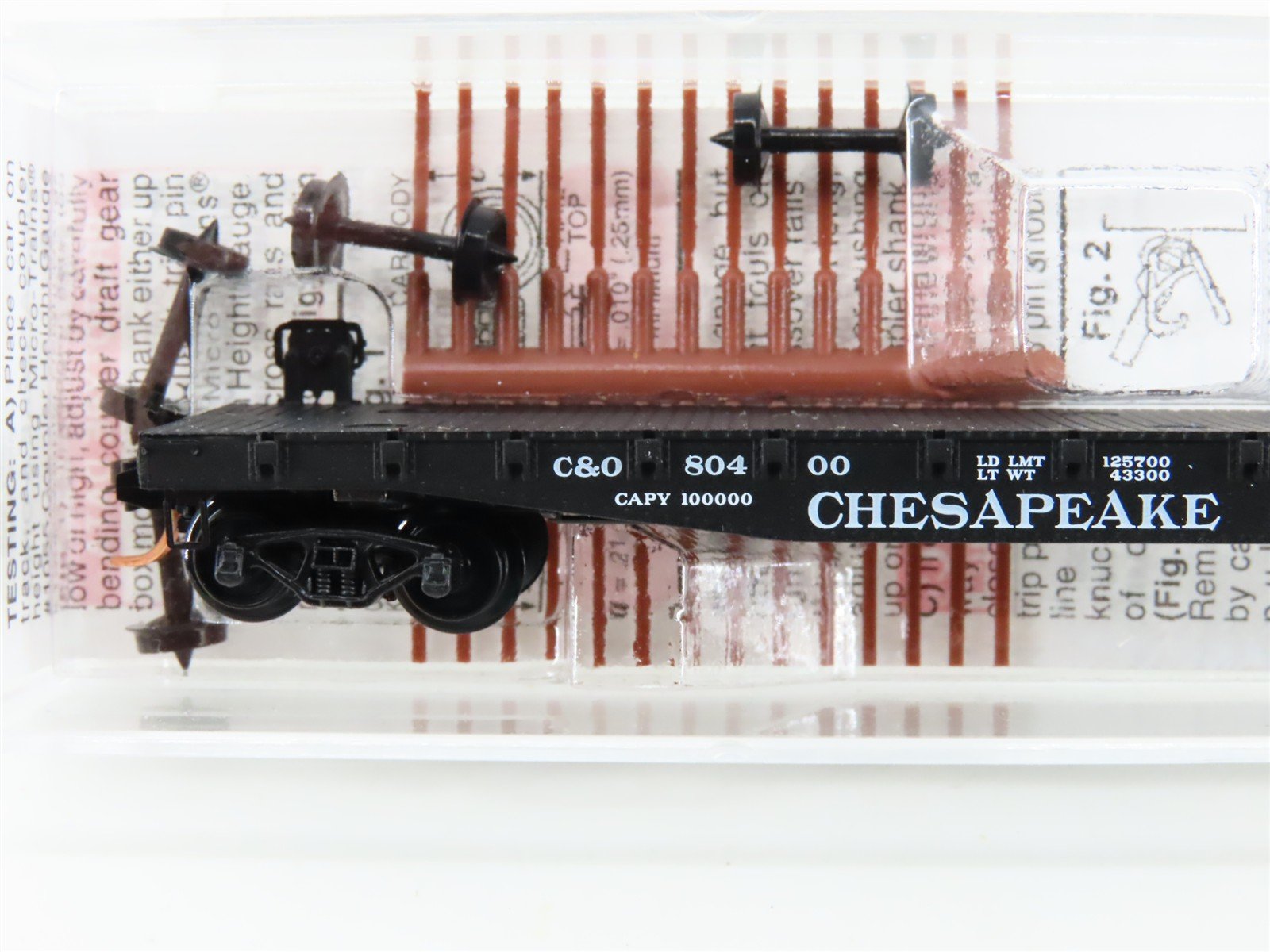 N Scale Micro-Trains MTL 45100 C&O Chesapeake & Ohio 50' Flat Car #80400