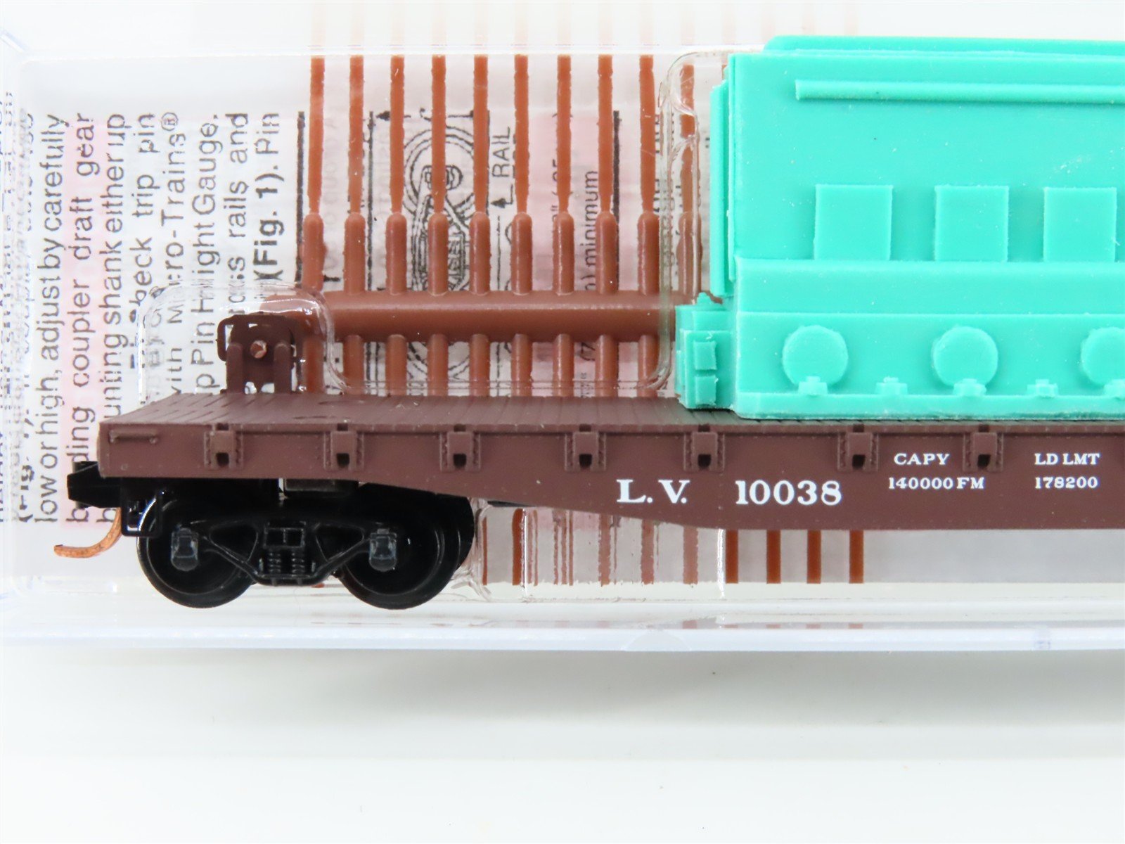 N Scale Micro-Trains MTL 04500310 LV 50' Flat Car #10038 w/ Ship Engine Load