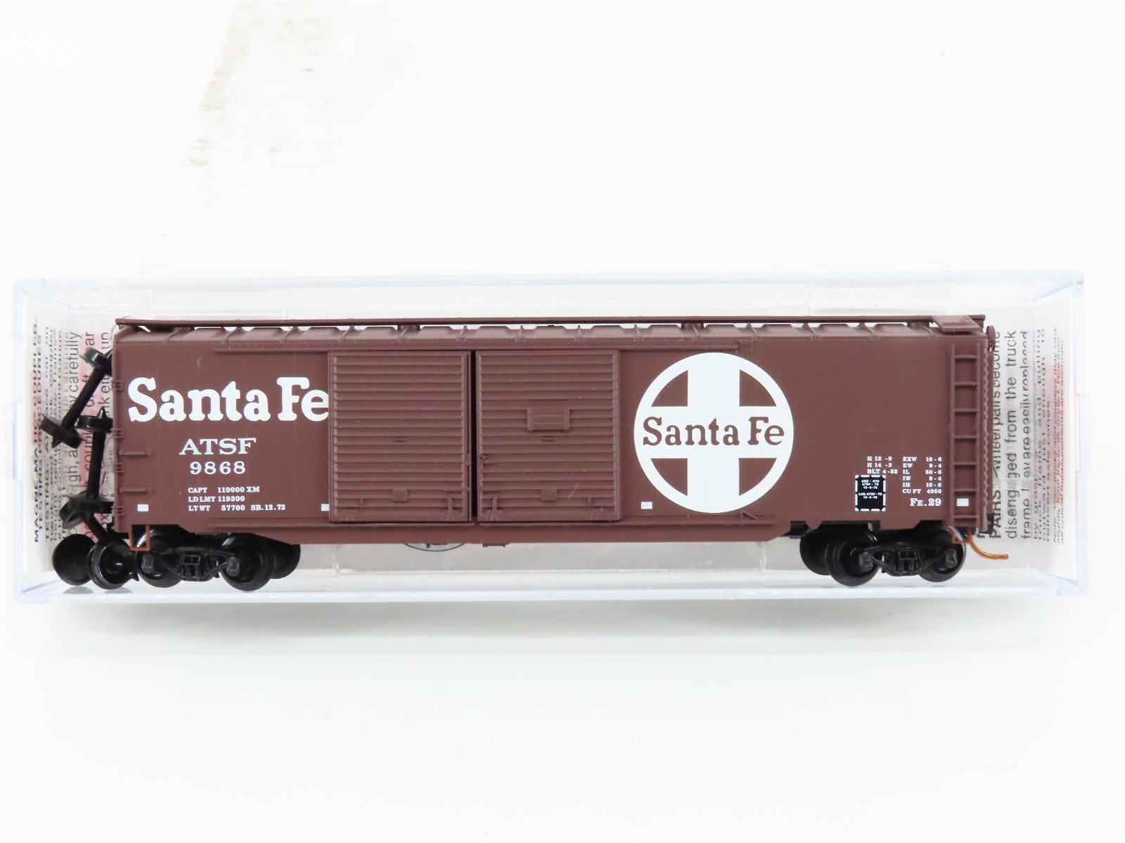 N Scale Micro-Trains MTL 07800060 ATSF Santa Fe 50'Double Door Box Car #9868