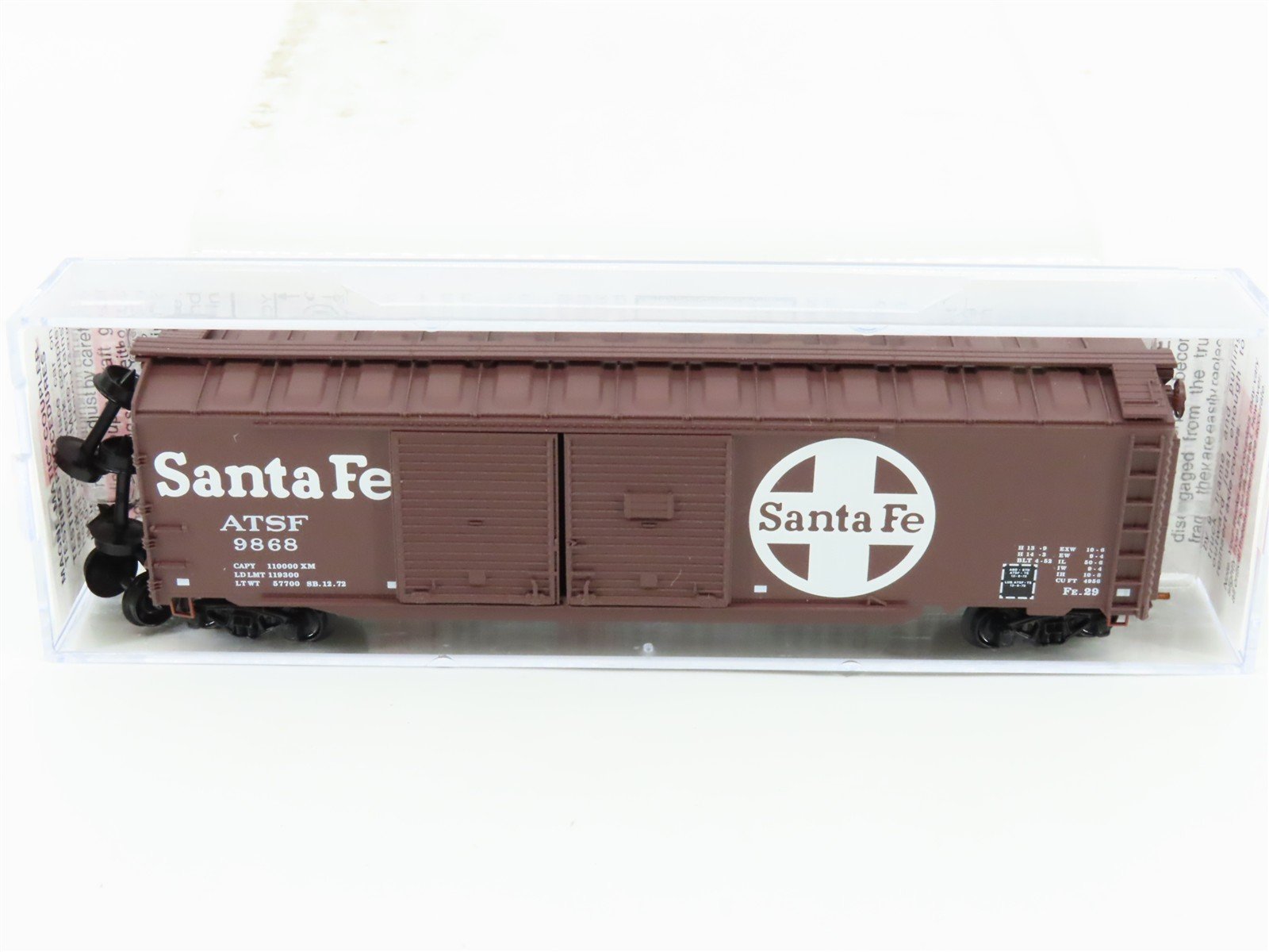 N Scale Micro-Trains MTL 07800060 ATSF Santa Fe 50'Double Door Box Car #9868
