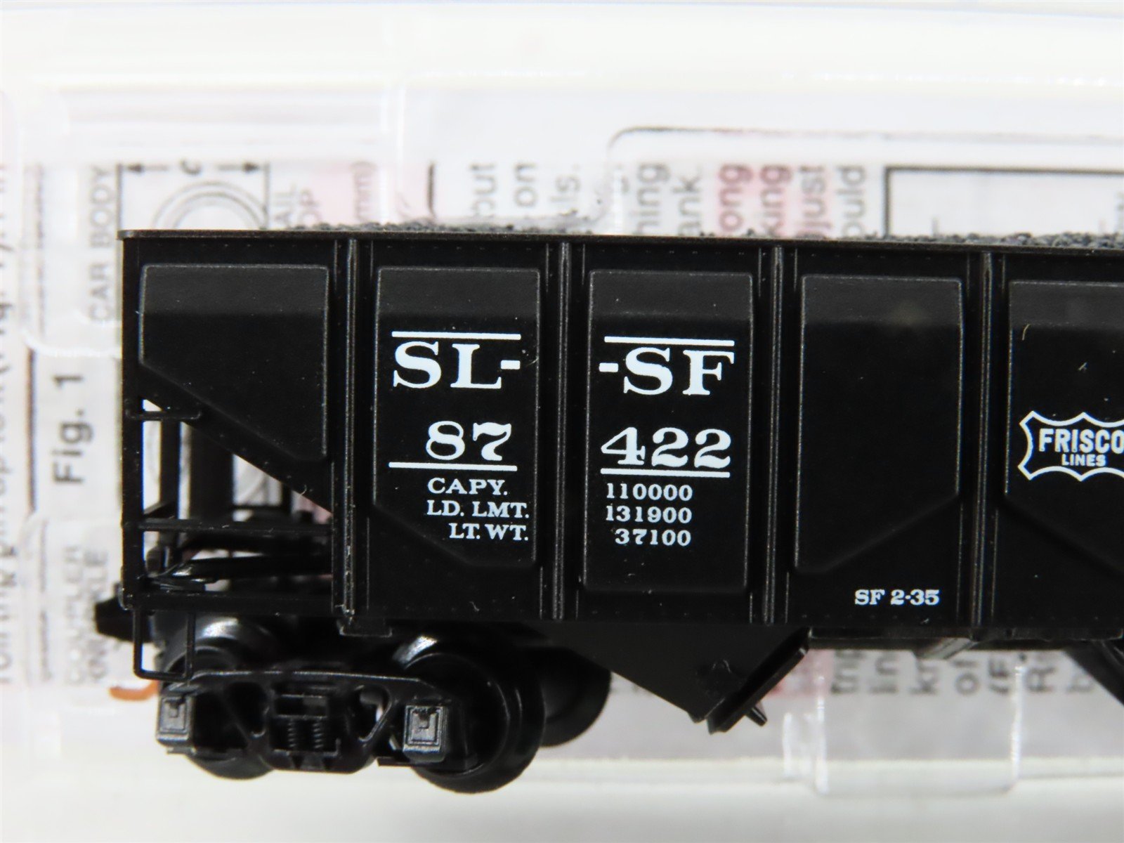 N Scale Micro-Trains MTL 08500050 SL-SF Frisco 2-Bay Hopper #87422 w/ Coal Load