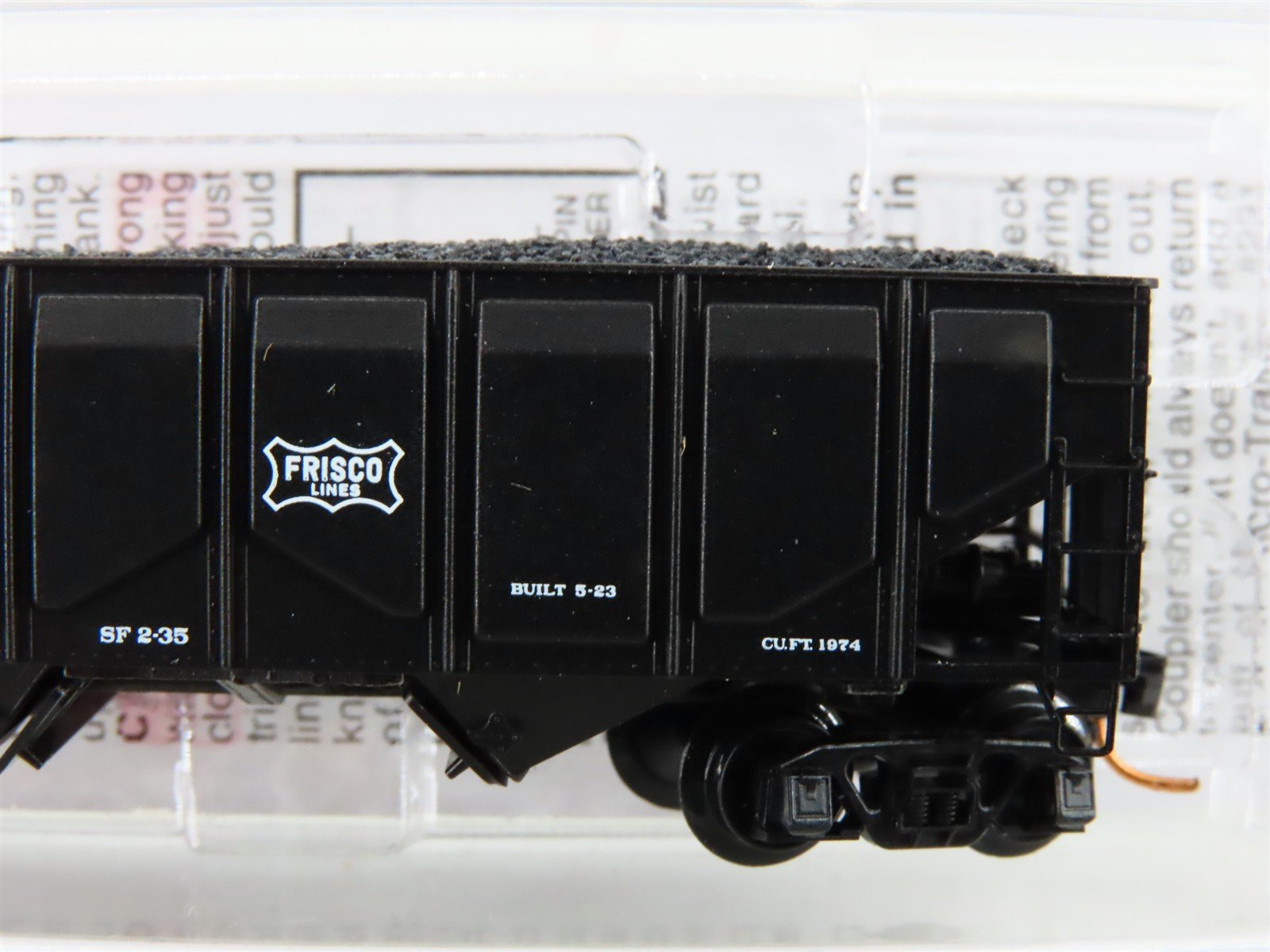 N Scale Micro-Trains MTL 08500050 SL-SF Frisco 2-Bay Hopper #87422 w/ Coal Load