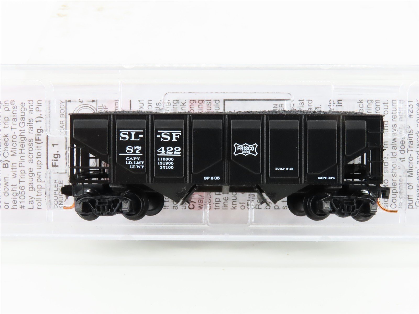 N Scale Micro-Trains MTL 08500050 SL-SF Frisco 2-Bay Hopper #87422 w/ Coal Load