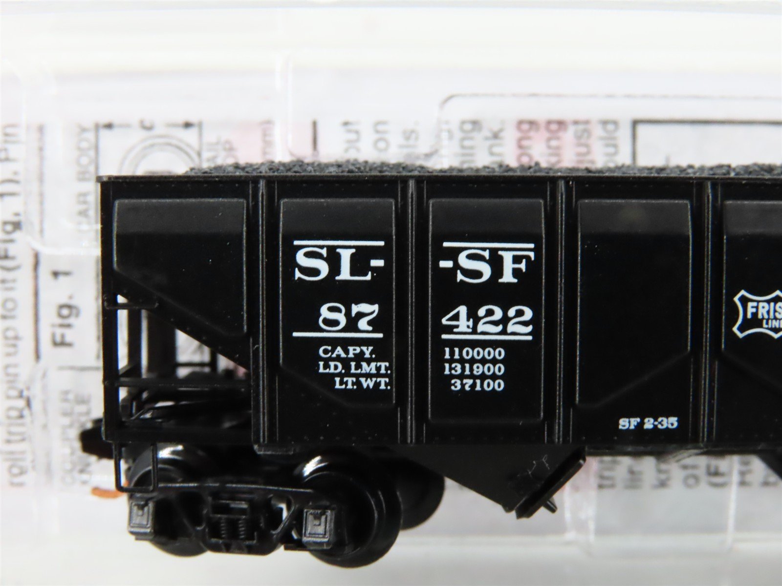 N Scale Micro-Trains MTL 08500050 SL-SF Frisco 2-Bay Hopper #87422 w/ Coal Load