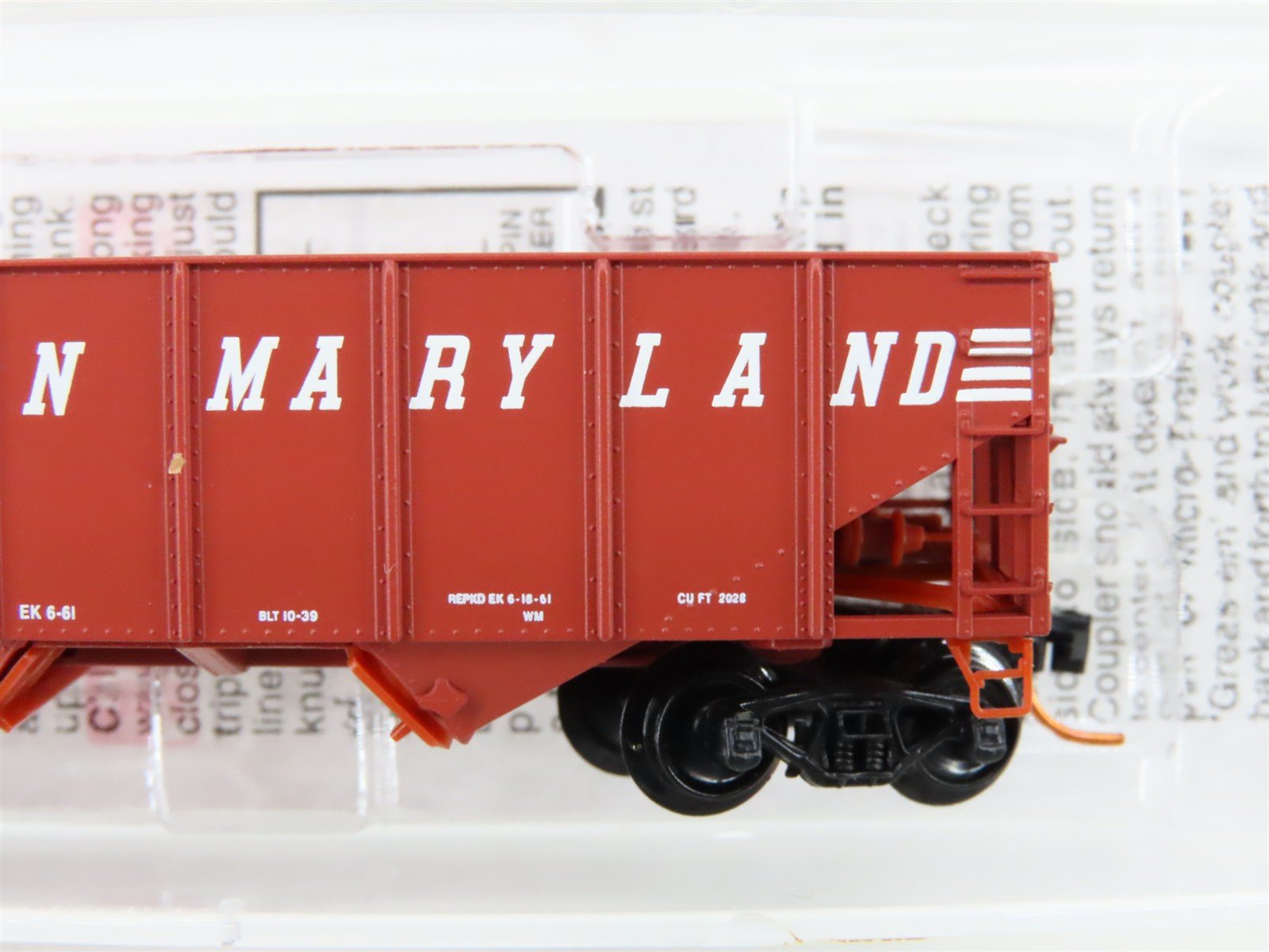 N Scale Micro-Trains MTL 05600110 WM Western Maryland 2-Bay Open Hopper #10011