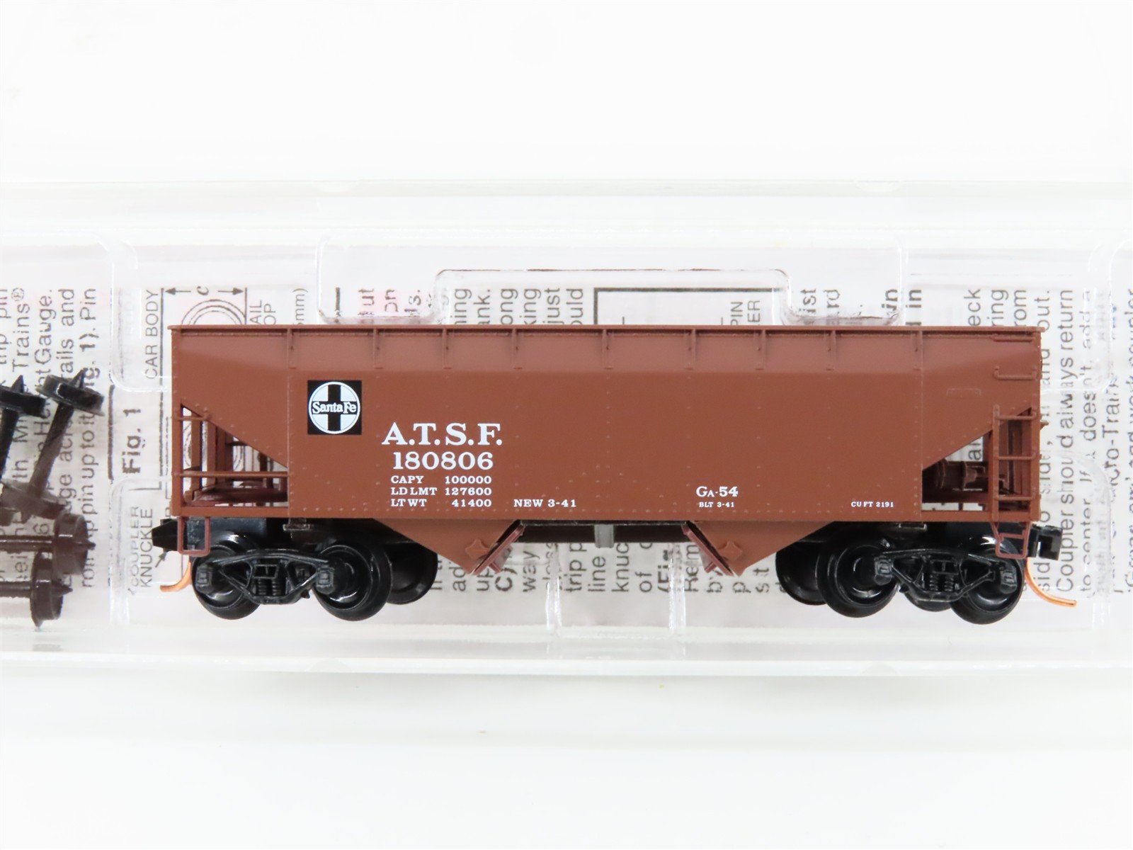 N Scale Micro-Trains MTL 55010 ATSF Santa Fe 2-Bay Open Hopper #180806