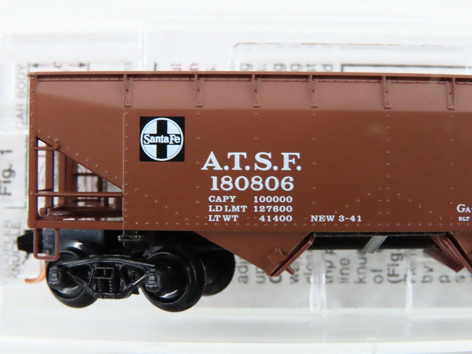 N Scale Micro-Trains MTL 55010 ATSF Santa Fe 2-Bay Open Hopper #180806