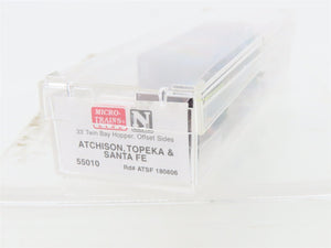 N Scale Micro-Trains MTL 55010 ATSF Santa Fe 2-Bay Open Hopper #180806
