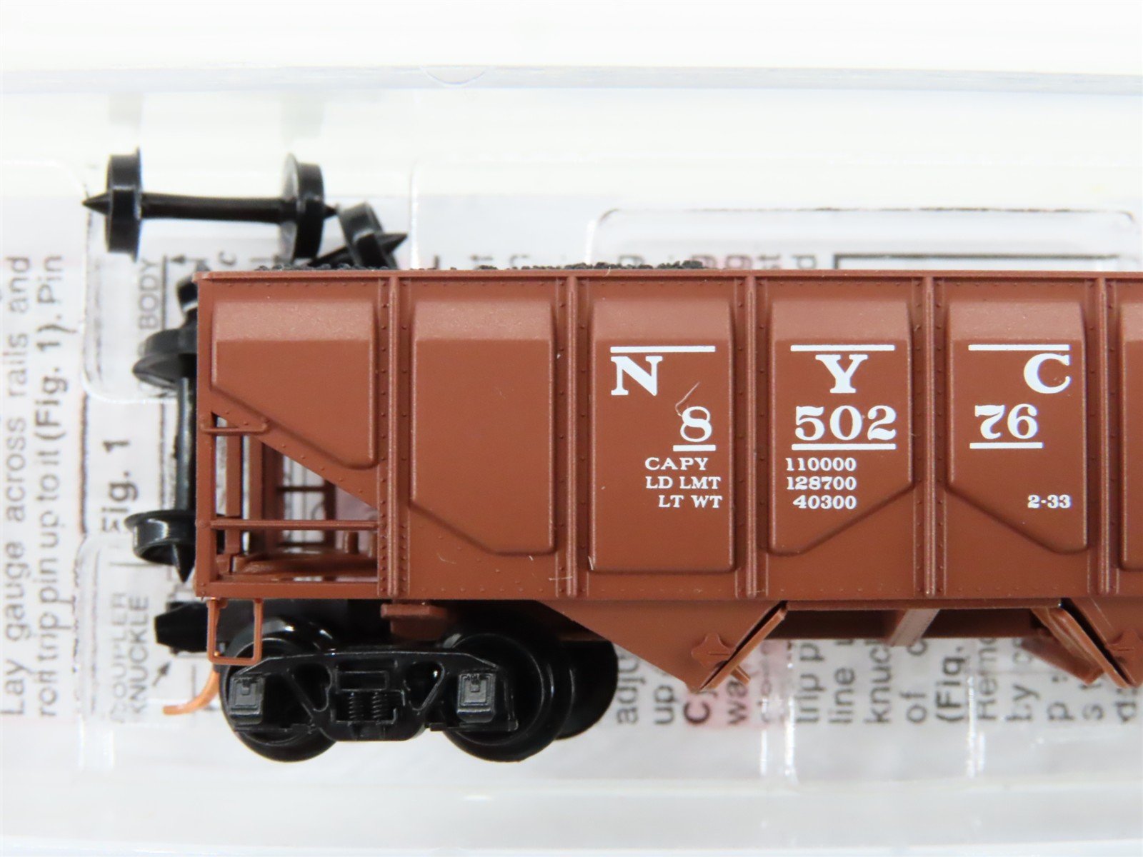 N Micro-Trains MTL 08500022 NYC New York Central 2-Bay Hopper #850276 w/ Load