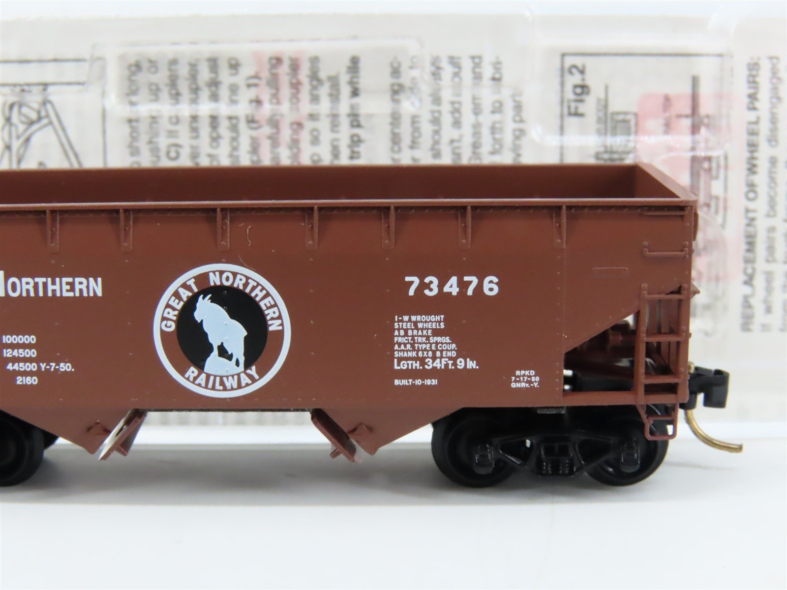 N Scale Micro-Trains MTL 55060 GN Great Northern 2-Bay Open Hopper #73476