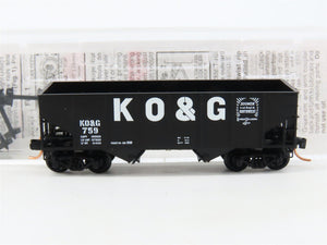 N Scale Micro-Trains MTL 56360 KO&G Kansas Oklahoma & Gulf 2-Bay Open Hopper 759