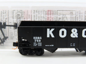 N Scale Micro-Trains MTL 56360 KO&G Kansas Oklahoma & Gulf 2-Bay Open Hopper 759