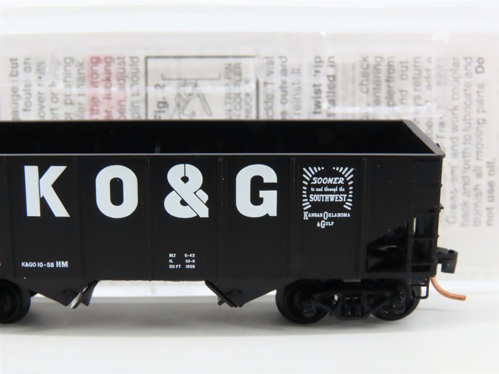 N Scale Micro-Trains MTL 56360 KO&G Kansas Oklahoma & Gulf 2-Bay Open Hopper 759