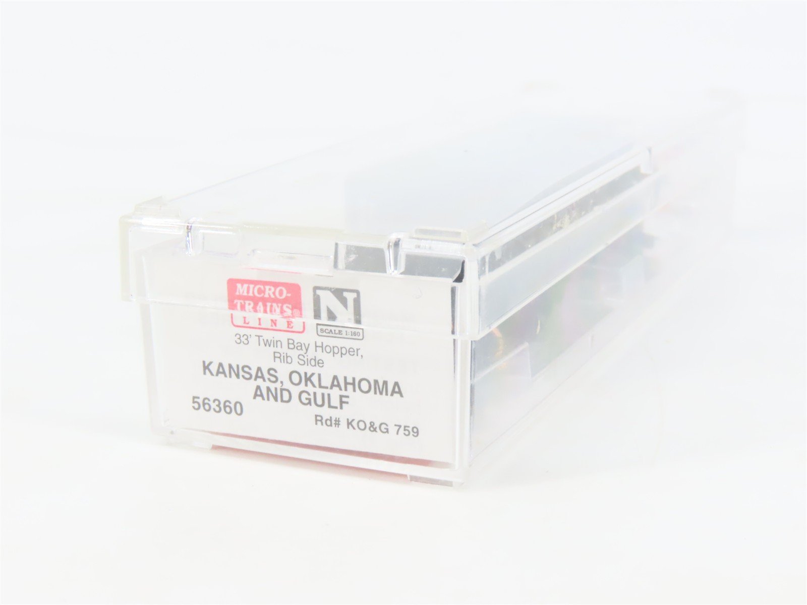 N Scale Micro-Trains MTL 56360 KO&G Kansas Oklahoma & Gulf 2-Bay Open Hopper 759