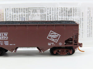 N Scale Micro-Trains MTL 05500300 MILW Milwaukee Road 2-Bay Hopper #94570 w/Load
