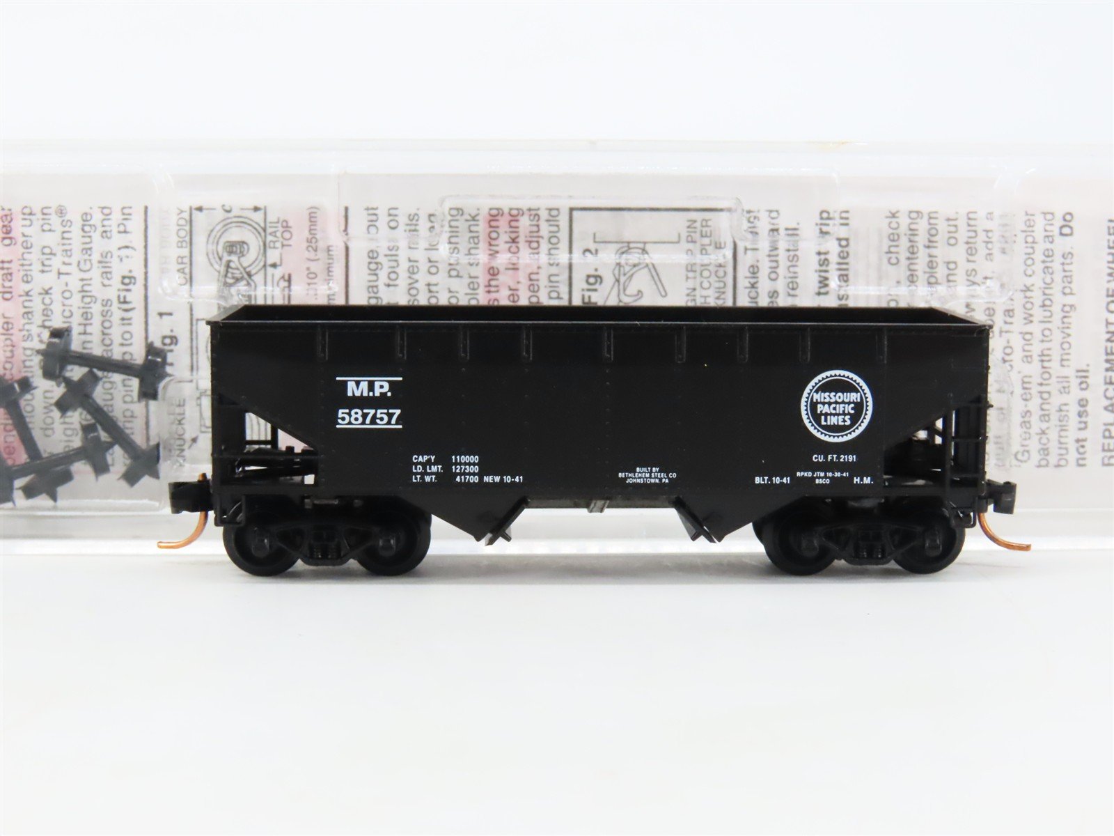 N Scale Micro-Trains MTL 05500320 MP Missouri Pacific 2-Bay Open Hopper #58757