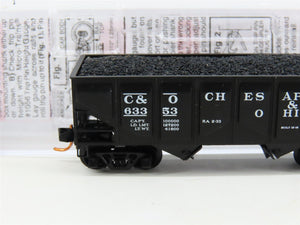 N Micro-Trains MTL 08500040 C&O Chesapeake & Ohio 2-Bay Hopper #63353 w/ Load