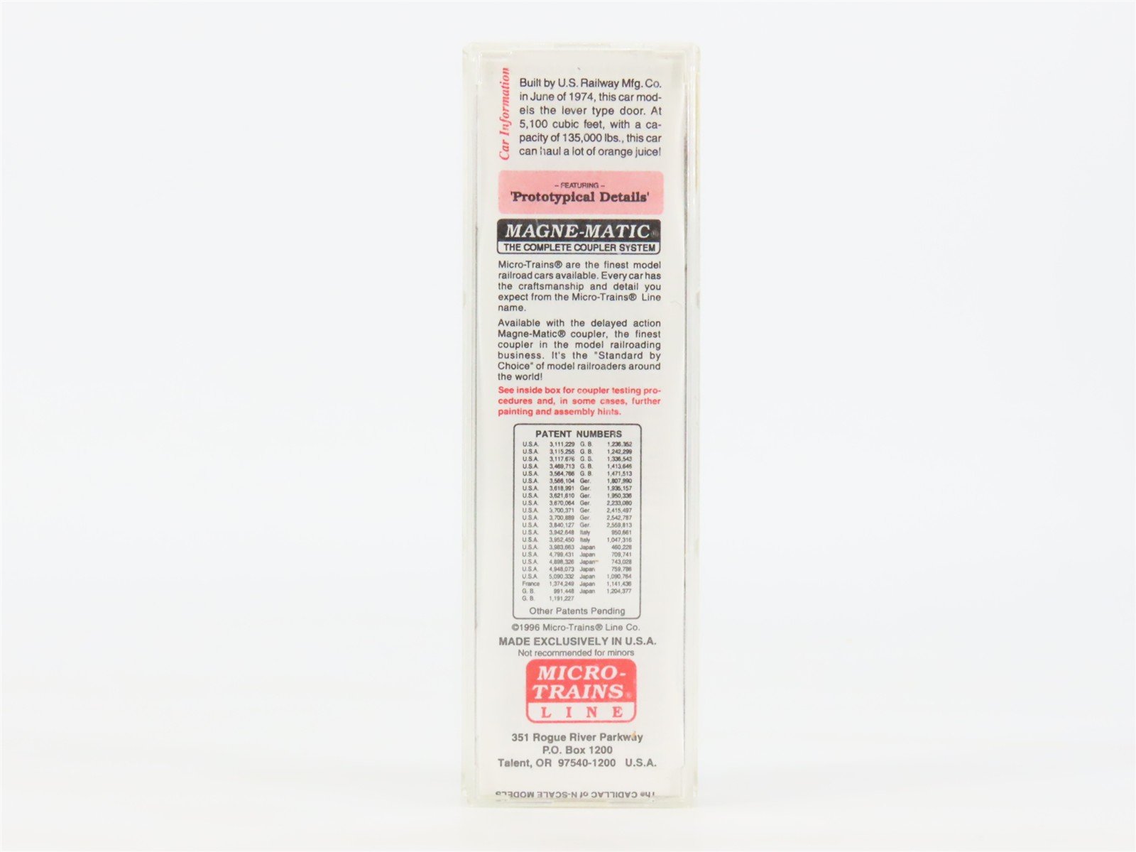N Scale Micro-Trains MTL 75040 USLX Tropicana Double Plug Door 50' Boxcar #13085