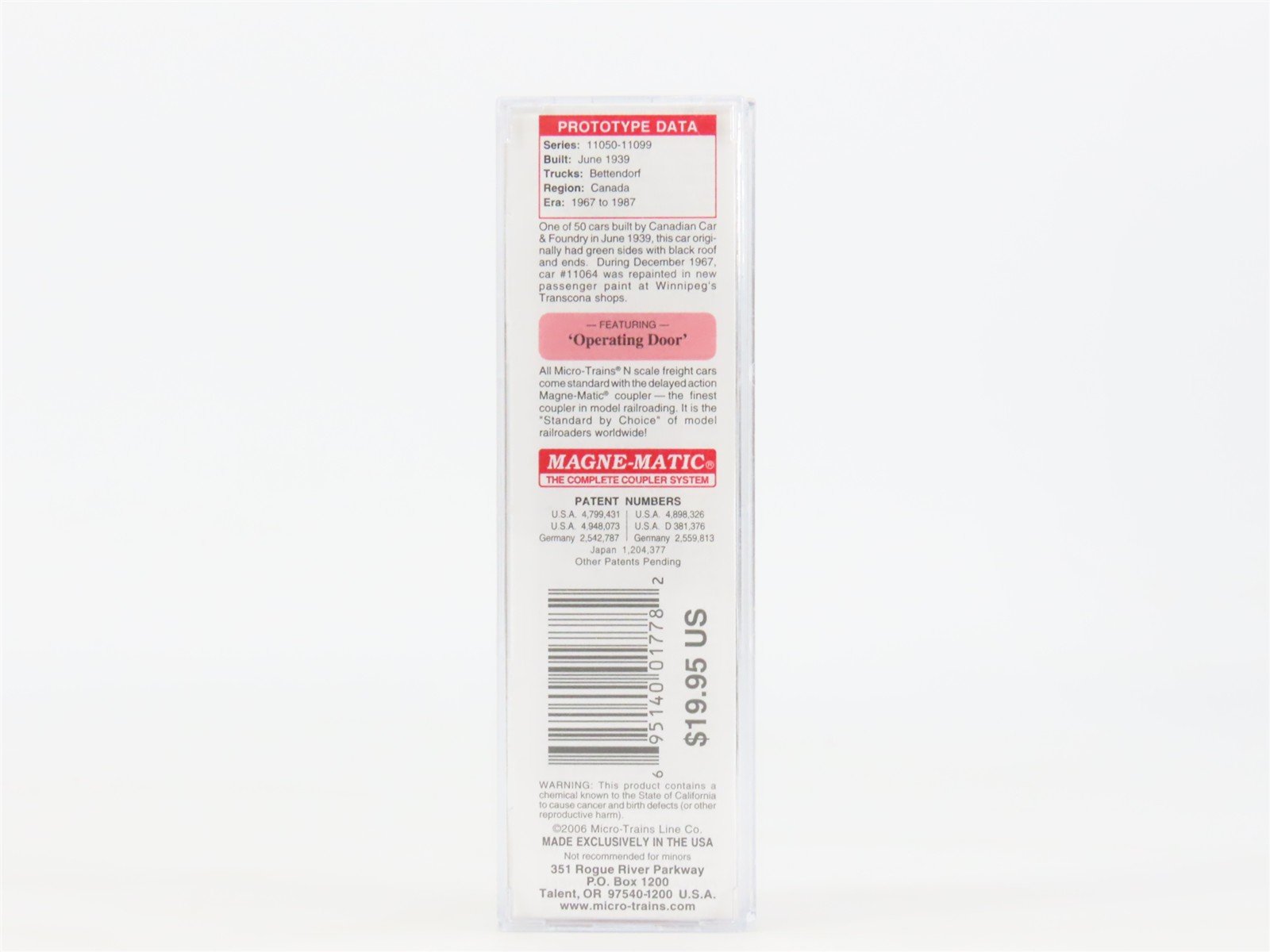 N Scale Micro-Trains MTL 07300070 CN Canadian National 40' Box Car #11064