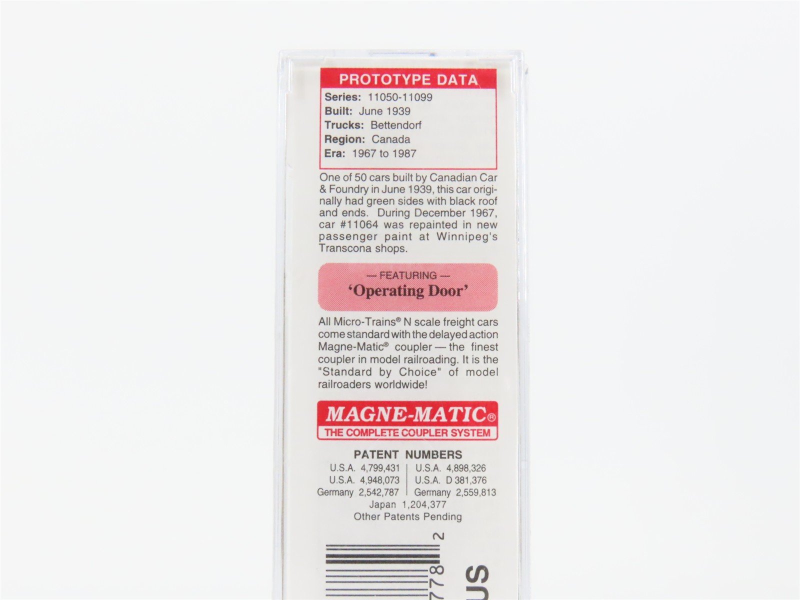 N Scale Micro-Trains MTL 07300070 CN Canadian National 40' Box Car #11064