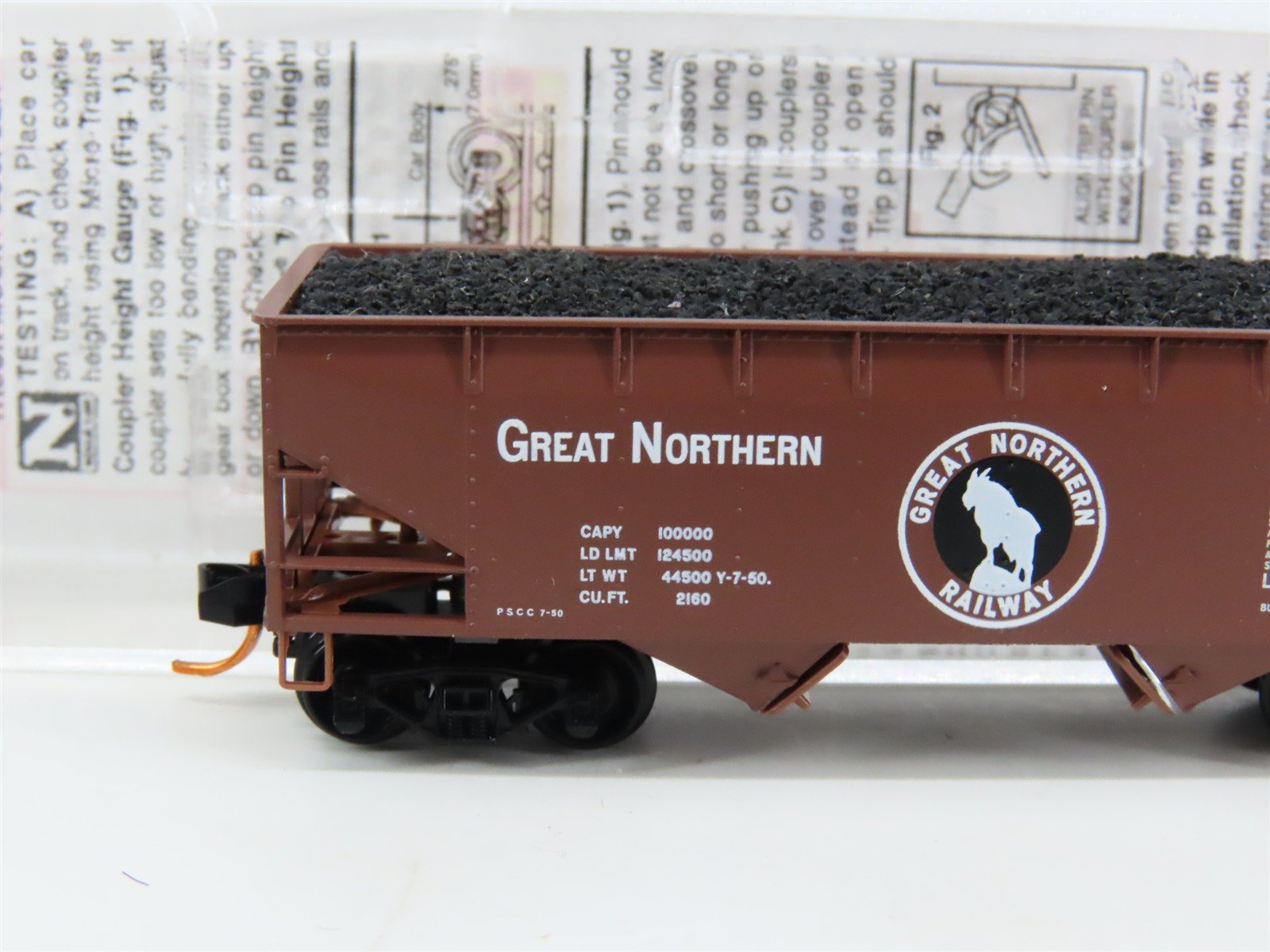 N Scale Micro-Trains MTL 05500060 GN Great Northern 2-Bay Hopper #73363 w/ Load