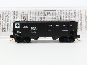 N Micro-Trains MTL 05600420 PGCCo Penn Gas Coal Co. 2-Bay Hopper #3310 w/ Load