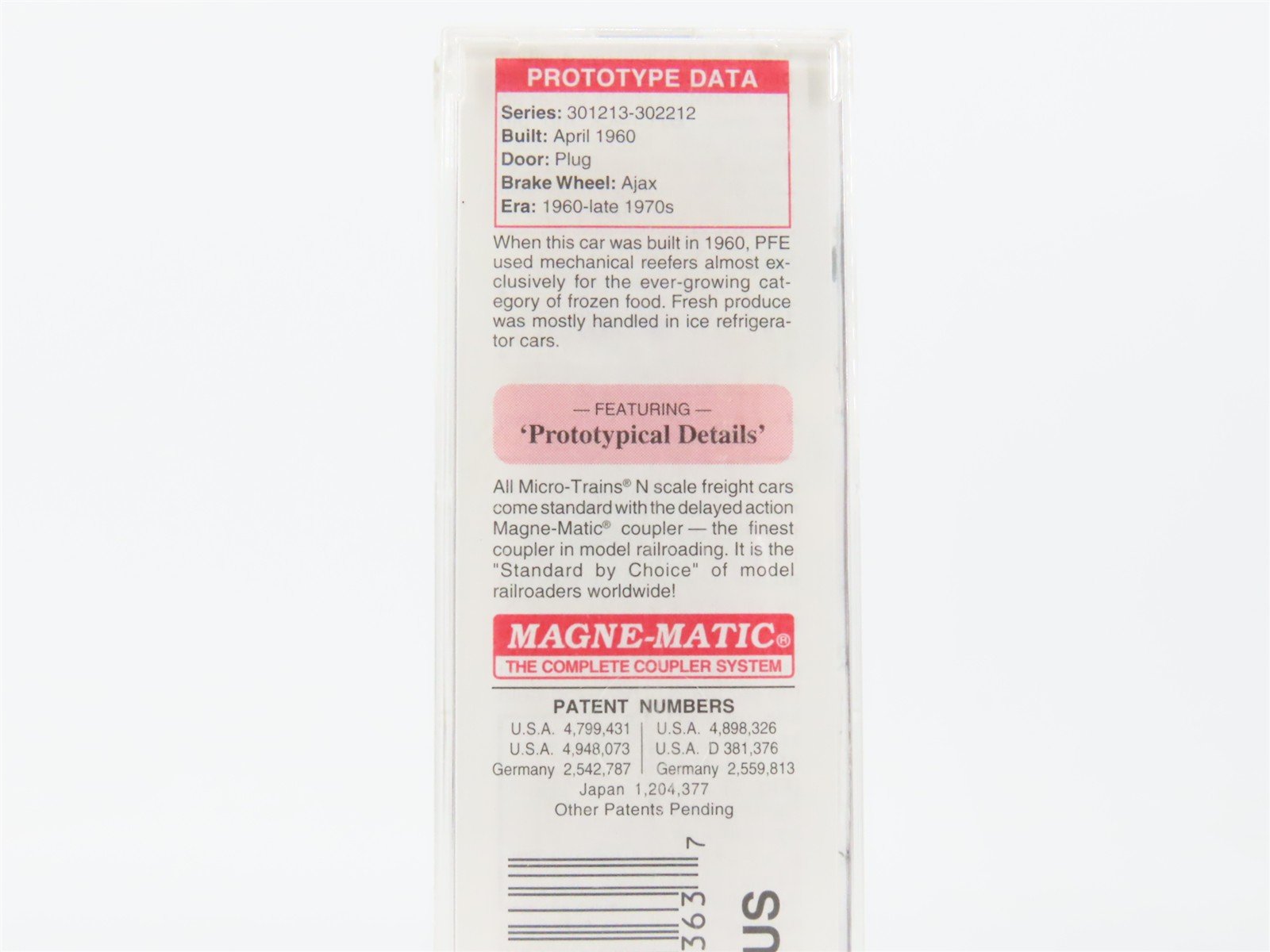 N Micro-Trains MTL 70010 SP UP PFE Pacific Fruit Express Mech. Reefer #302113