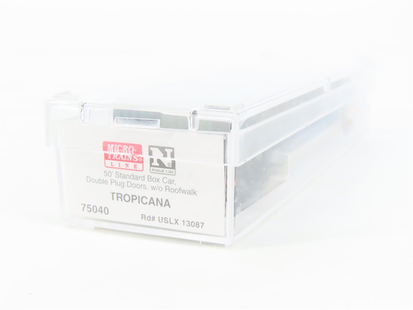 N Scale Micro-Trains MTL 75040 USLX Tropicana 50' Double Plug Door Boxcar #13087