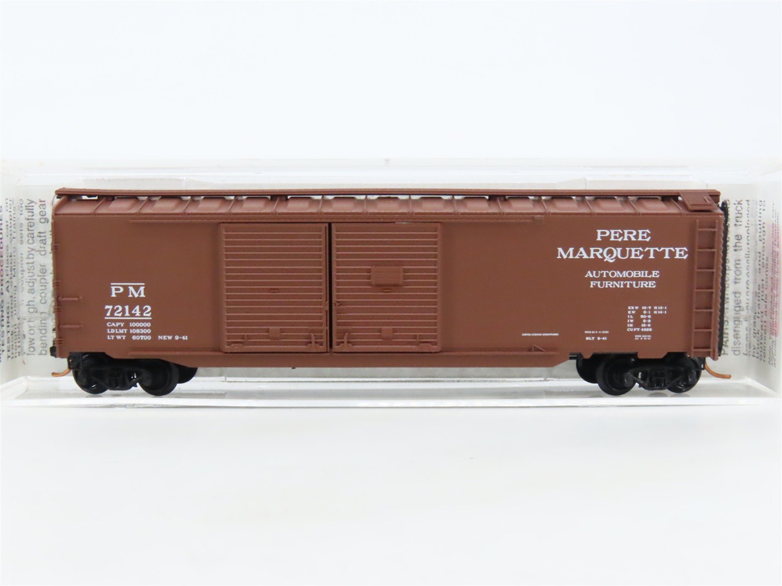 N Scale Micro-Trains MTL 78100 PM Pere Marquette 50' Automobile Box Car #72142
