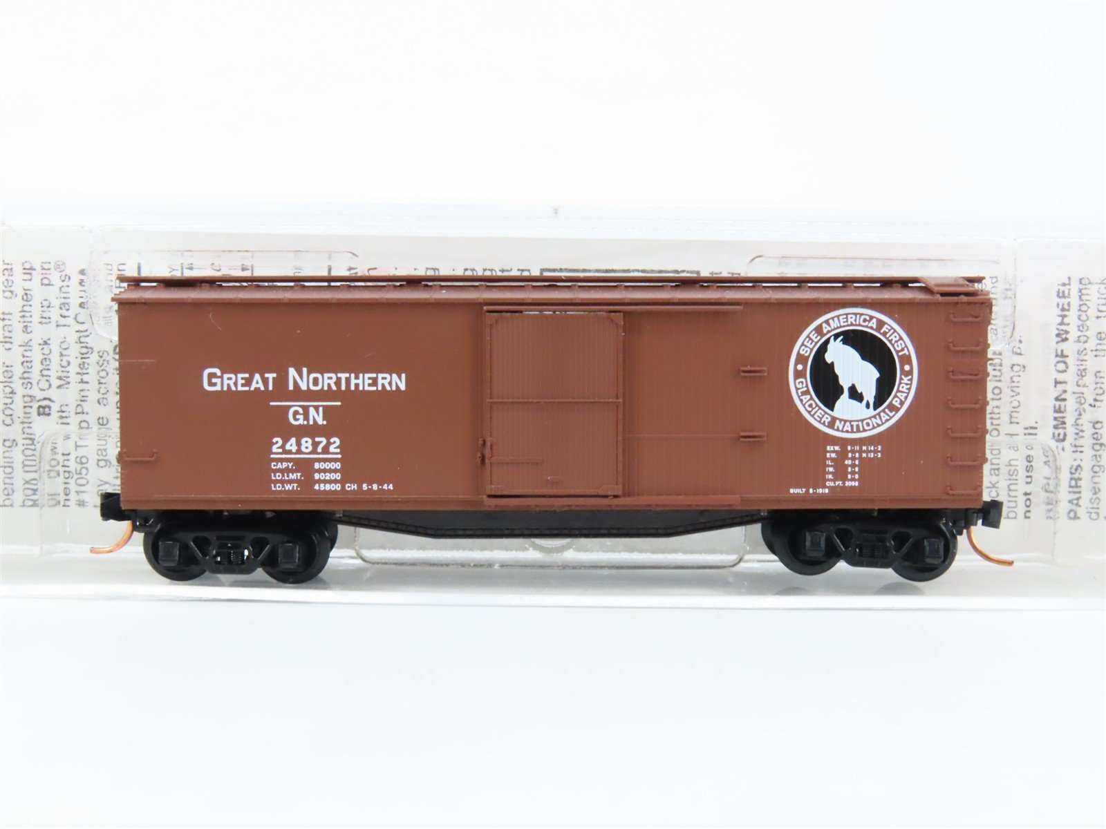 N Micro-Trains MTL 42080 GN Great Northern Glacier Nat'l Park 40' Box Car #24872