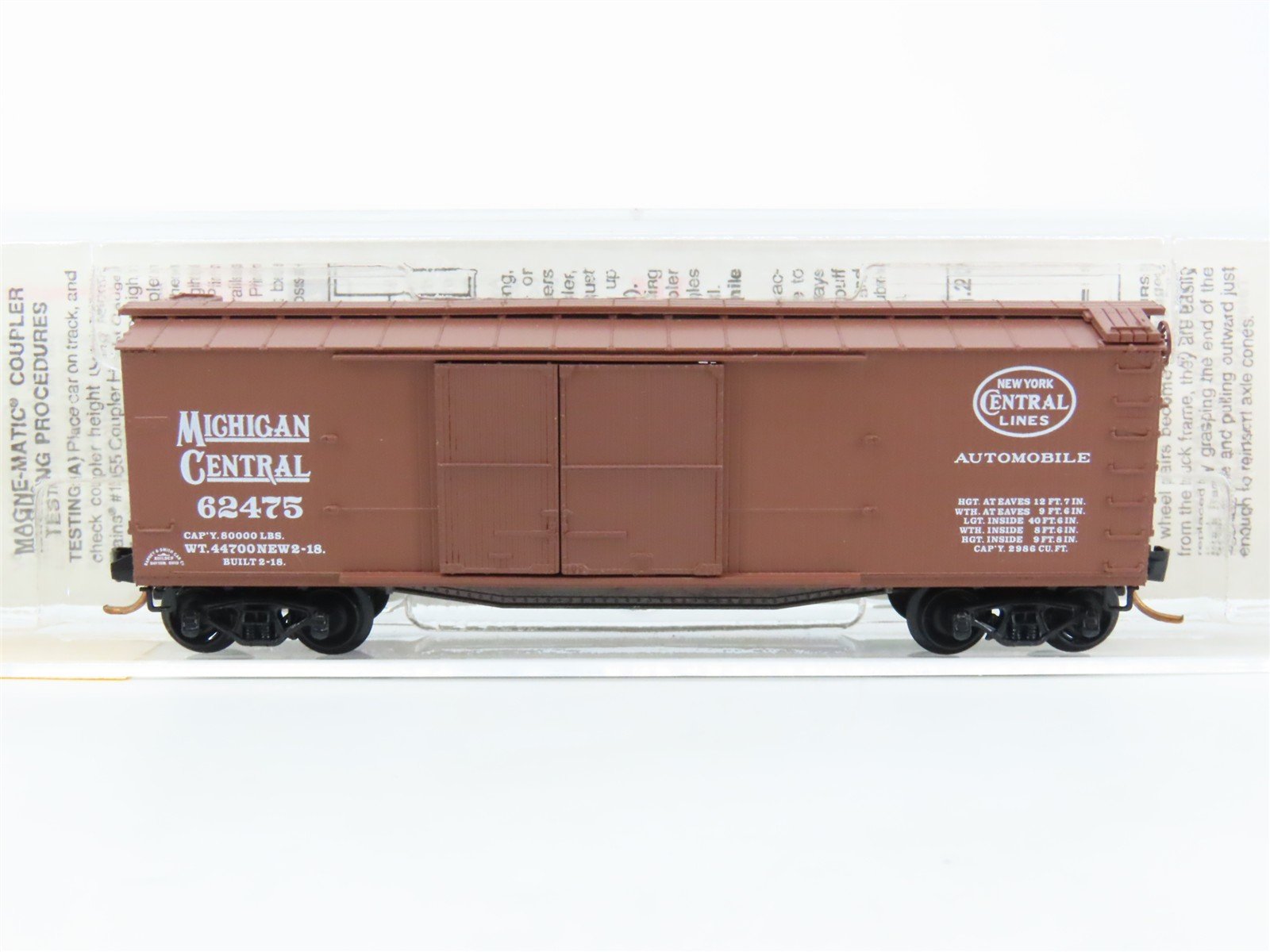 N Scale Micro-Trains MTL 43060 NYC Michigan Central 40' Wood Box Car #62475