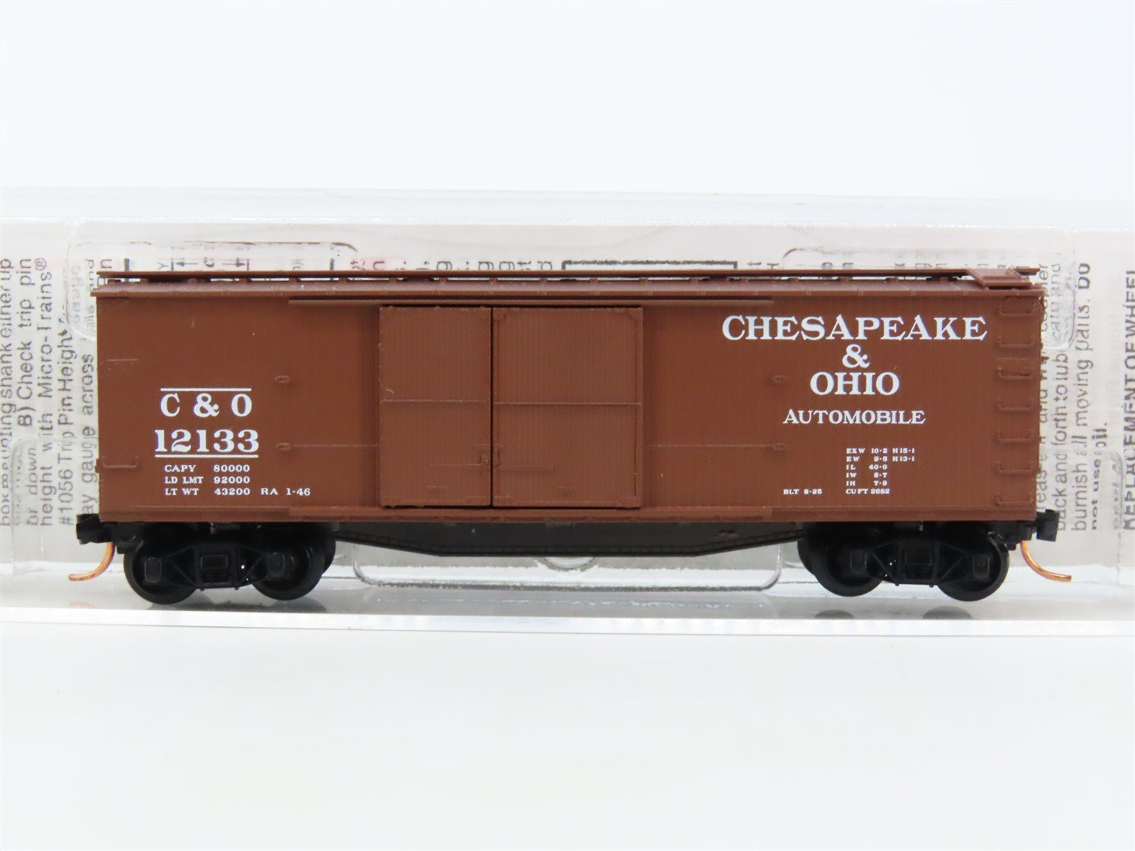 N Scale Micro-Trains MTL 43070 C&O Chesapeake & Ohio 40' Wood Box Car #12133