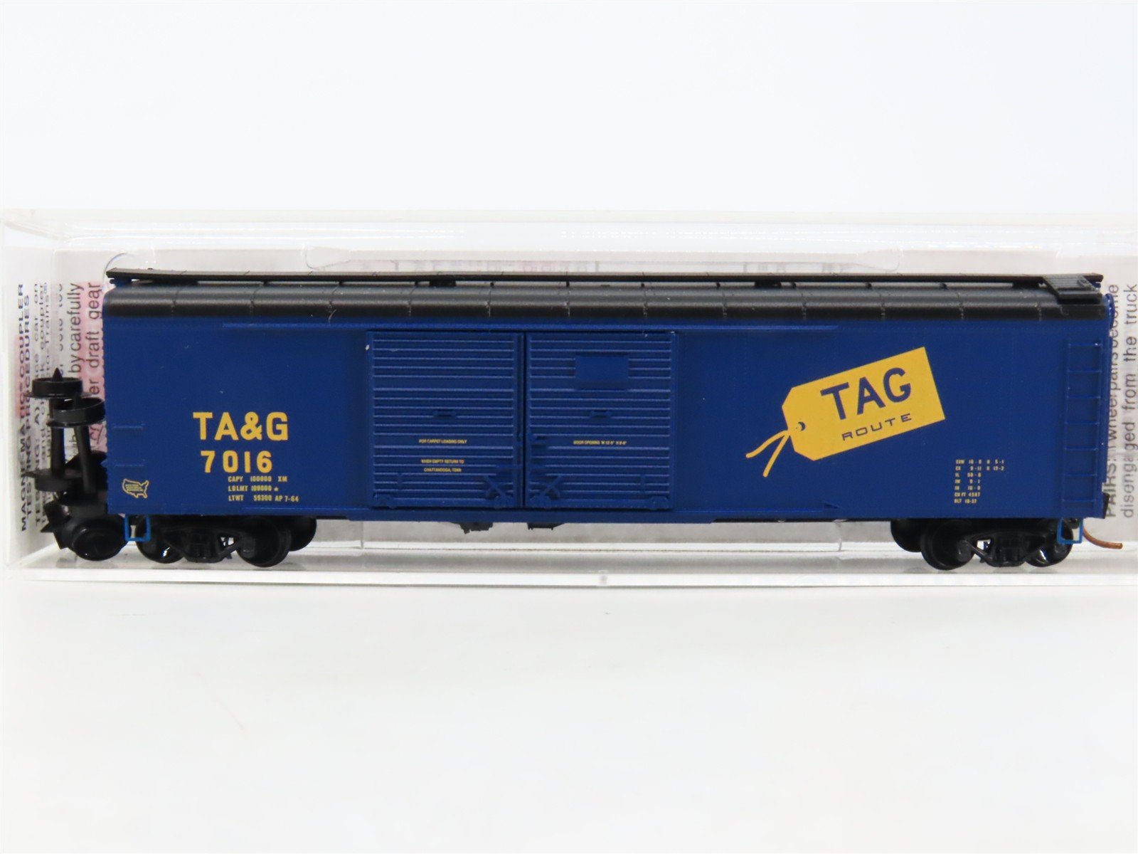 N Scale Micro-Trains MTL 07900060 TA&G TAG Route 50' Wagon Top Box Car #7016
