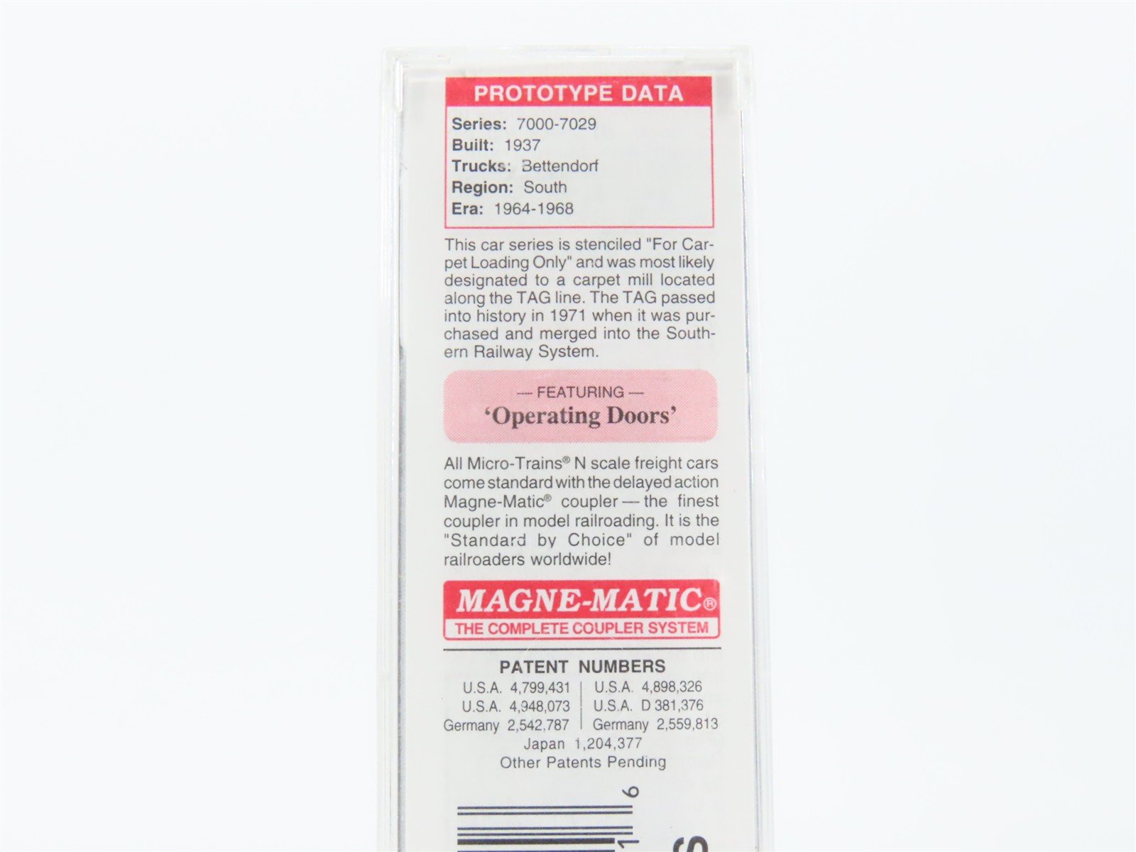 N Scale Micro-Trains MTL 07900060 TA&G TAG Route 50' Wagon Top Box Car #7016
