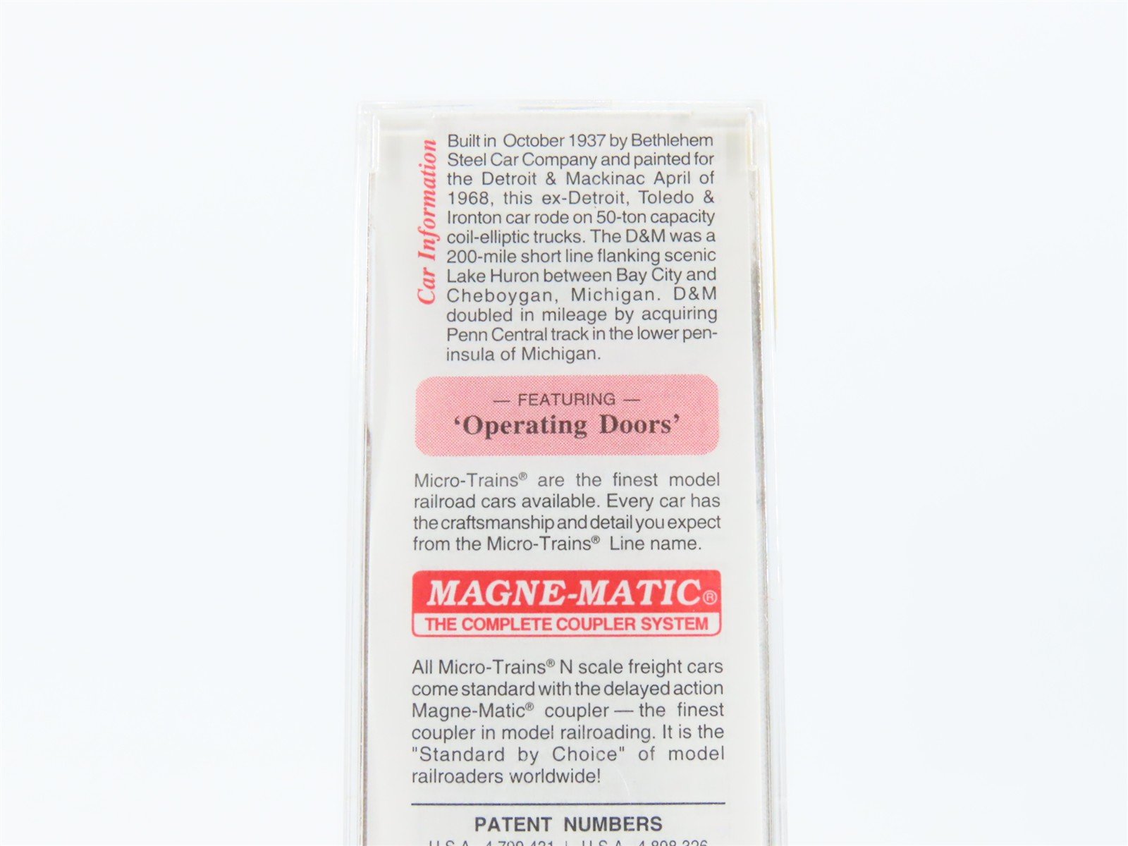 N Scale Micro-Trains MTL 79030 D&M Detroit & Mackinac 50' Wagon Top Boxcar #3440