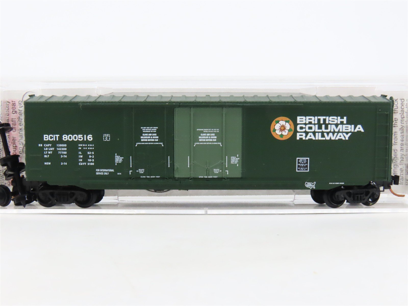 N Scale Micro-Trains MTL 75120 BCIT British Columbia 50' Box Car #800516