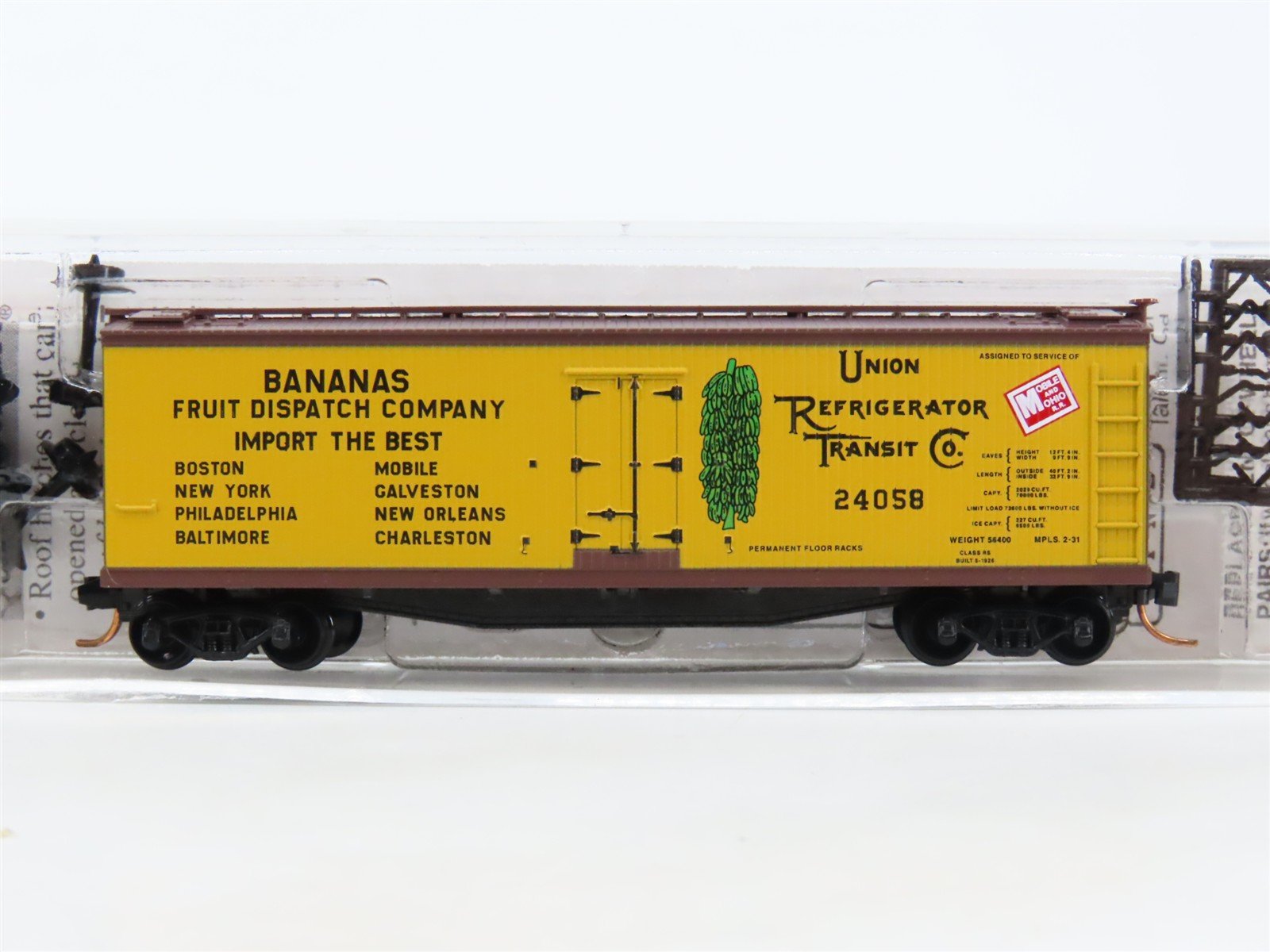 N Scale Micro-Trains MTL 04900390 URTC Mobile & Ohio 40' Wood Reefer #24058