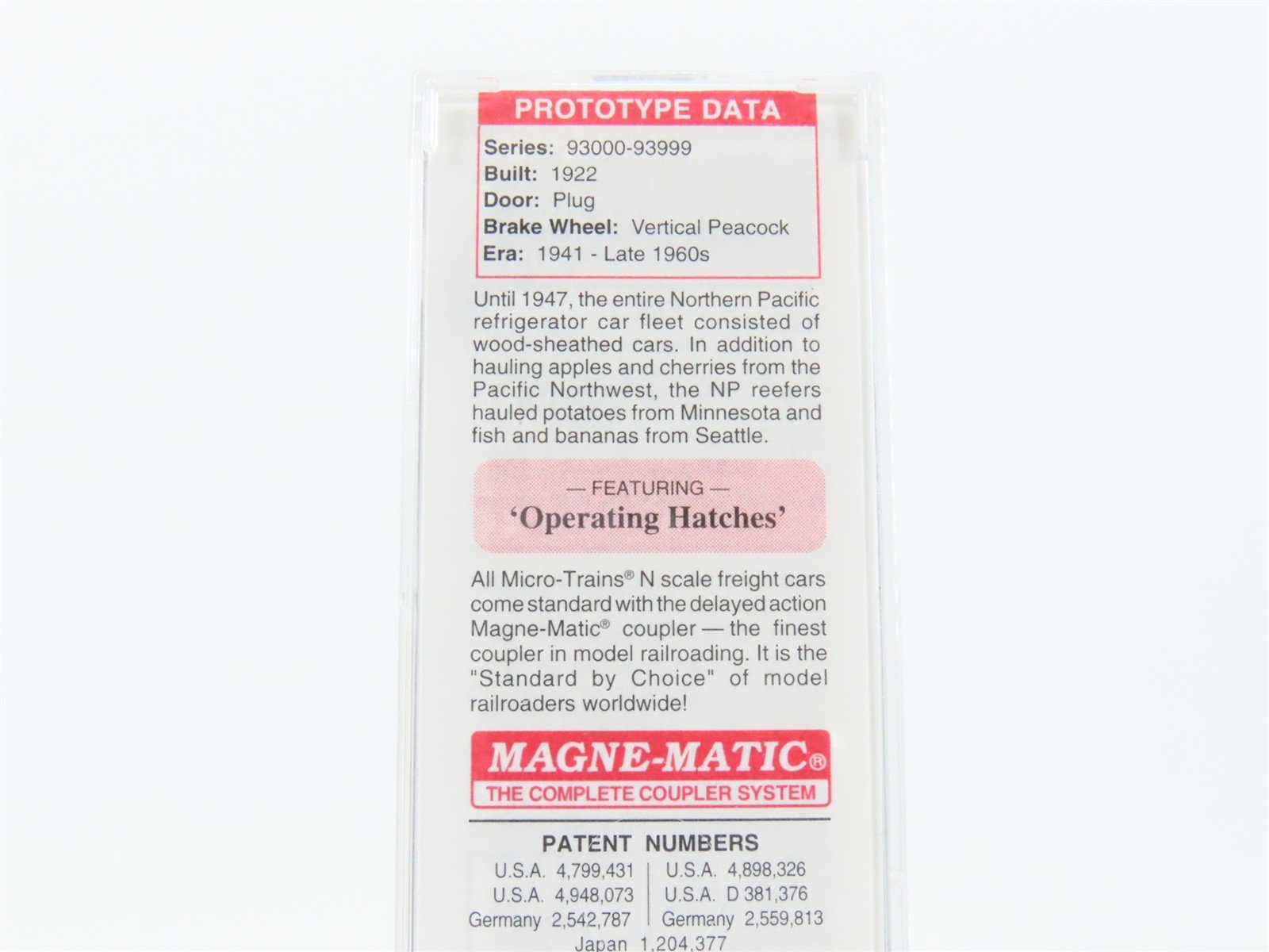 N Scale Micro-Trains MTL 49260 NP Northern Pacific 40' Wood Reefer #93428