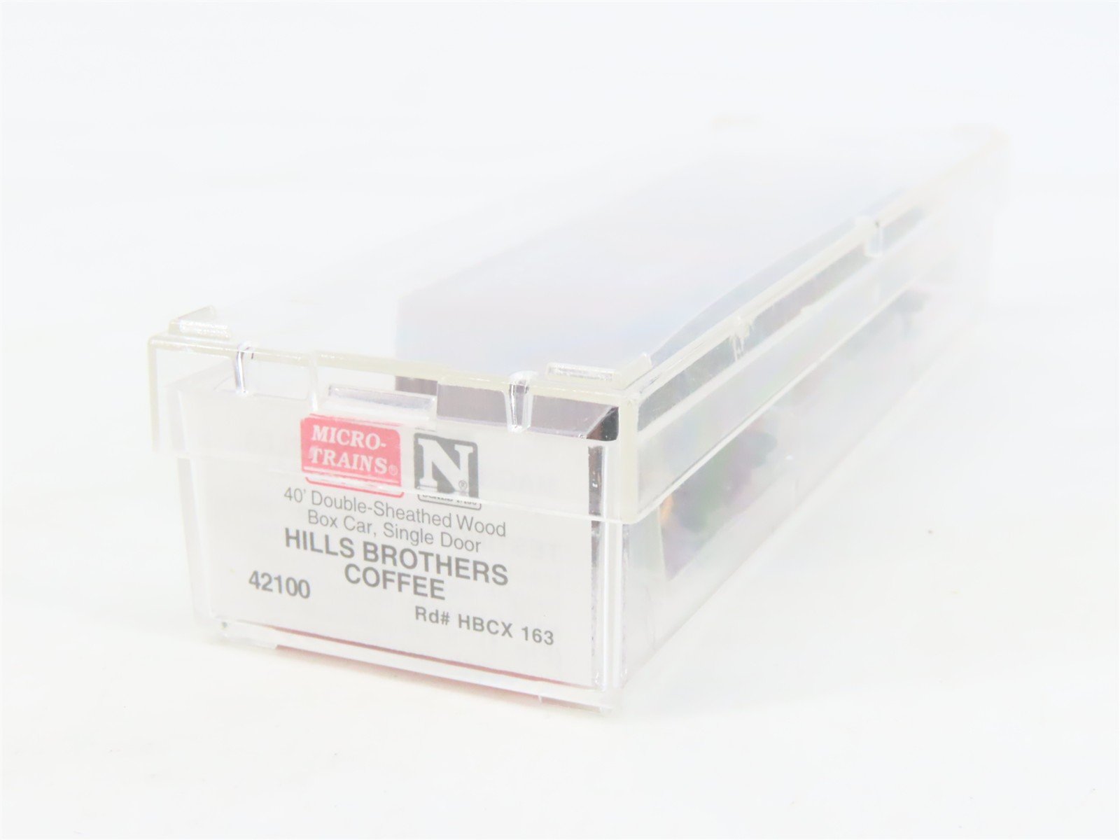 N Scale Micro-Trains MTL 42100 HCBX Hills Bros. Coffee 40' Wood Box Car #163