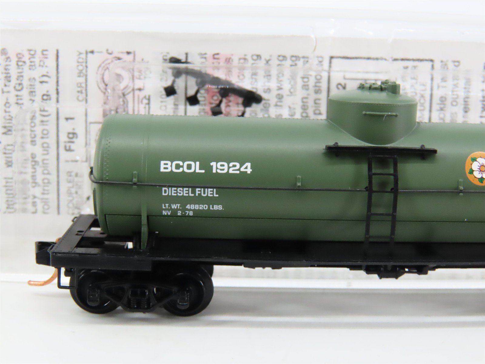 N Scale Micro-Trains MTL 65530 BCOL British Columbia Single Dome Tank Car #1924