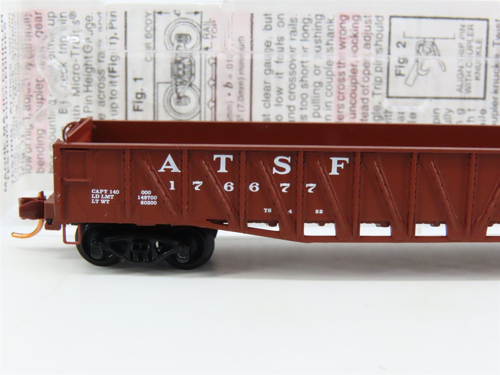 N Scale Micro-Trains MTL 62030 ATSF Santa Fe 50' Fishbelly Sides Gondola #176677