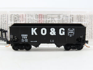 N Scale Micro-Trains MTL 56360 KO&G Kansas Oklahoma & Gulf 2-Bay Hopper #759