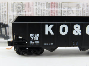 N Scale Micro-Trains MTL 56360 KO&G Kansas Oklahoma & Gulf 2-Bay Hopper #759