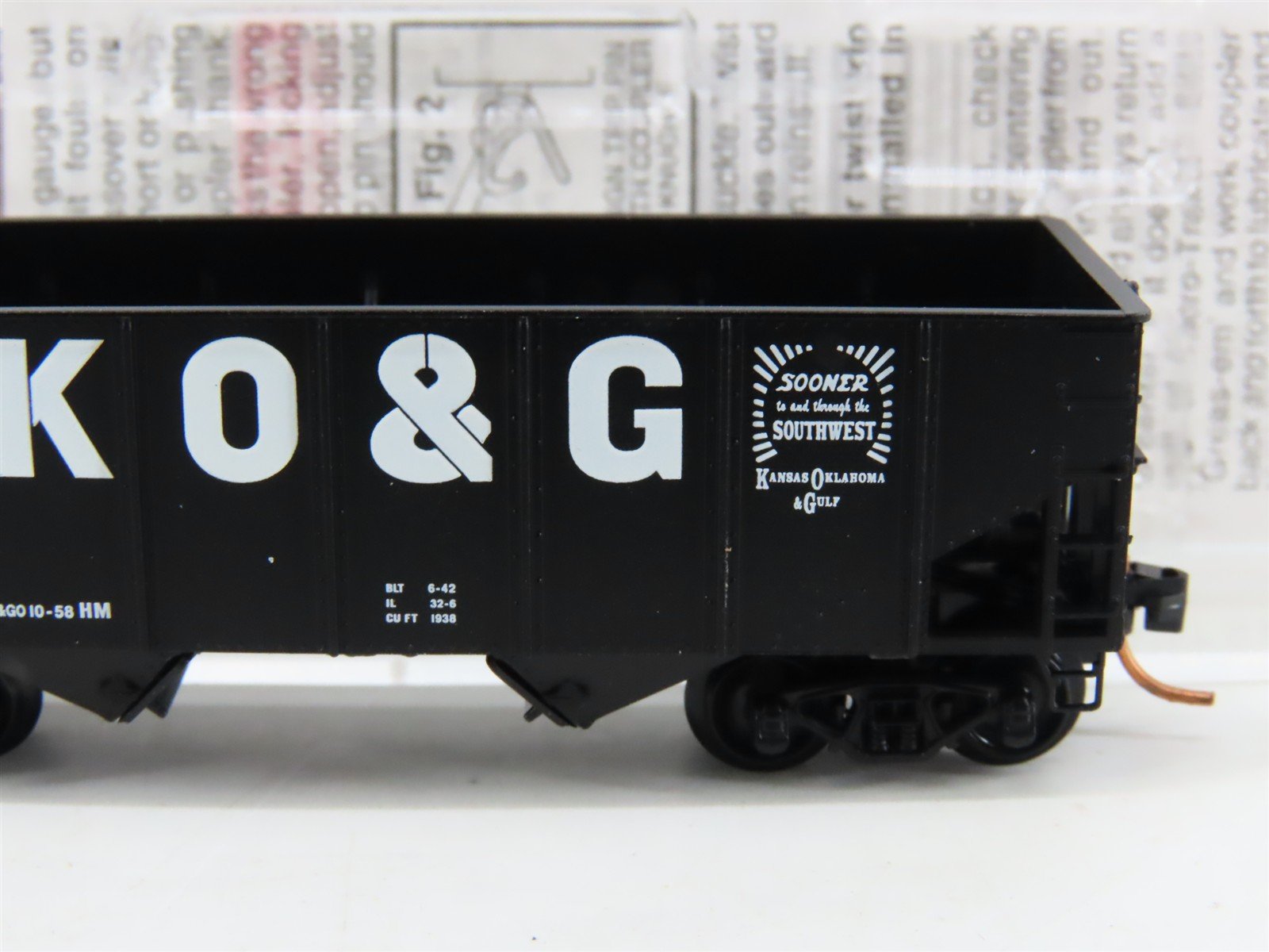N Scale Micro-Trains MTL 56360 KO&G Kansas Oklahoma & Gulf 2-Bay Hopper #759