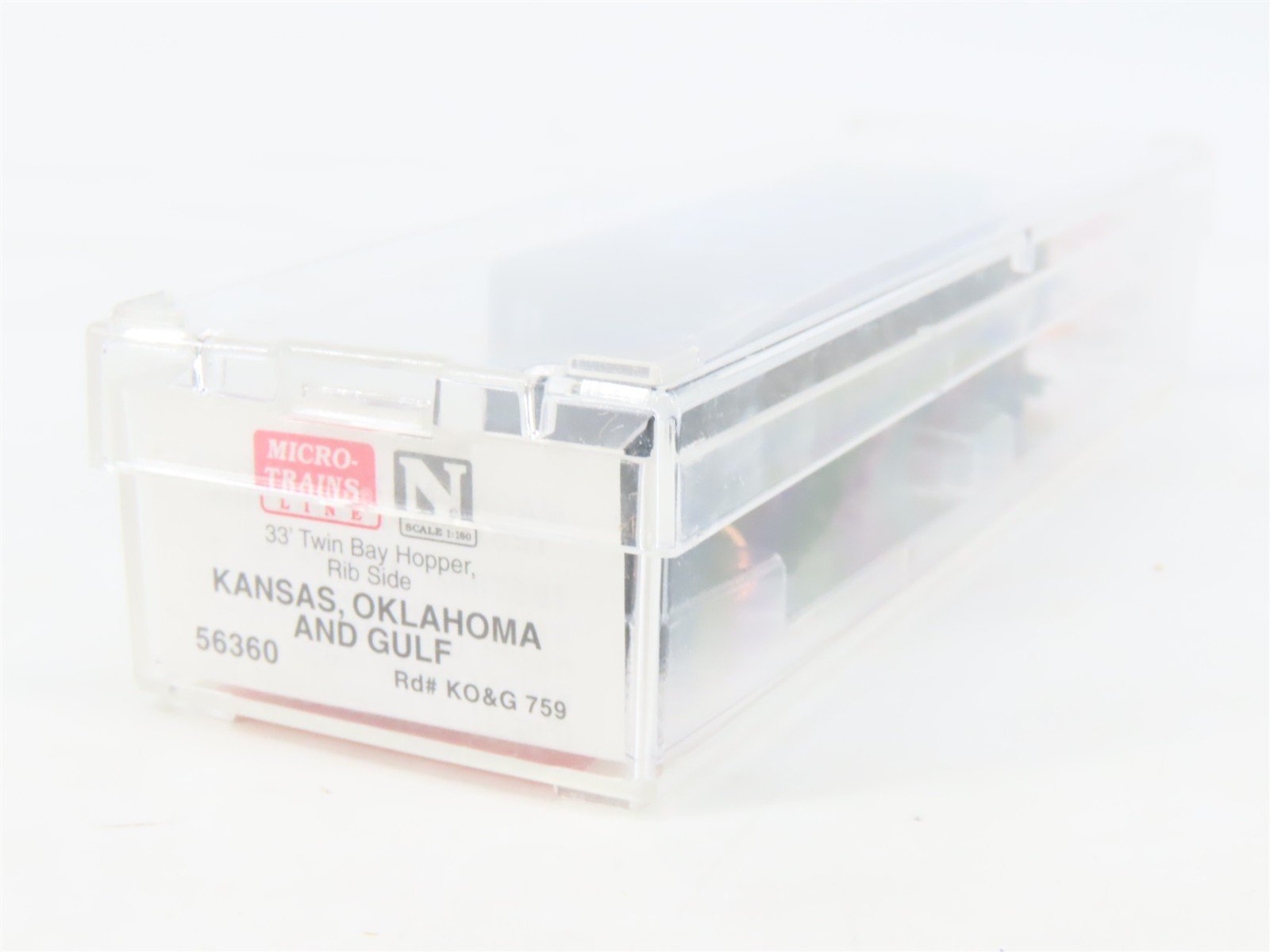 N Scale Micro-Trains MTL 56360 KO&G Kansas Oklahoma & Gulf 2-Bay Hopper #759