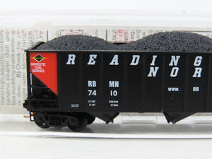N Micro-Trains MTL 108090 RBMN Reading & Northern 3-Bay Hopper #7410 w/ Load
