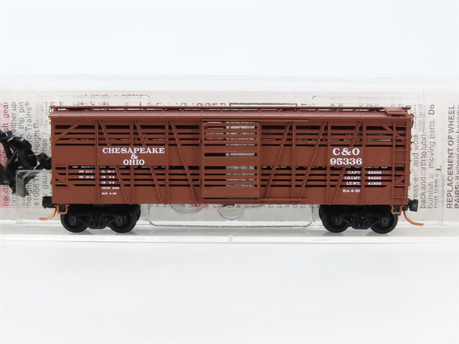 N Scale Micro-Trains MTL 35180 C&O Chesapeake & Ohio 40' Stock Car #95336