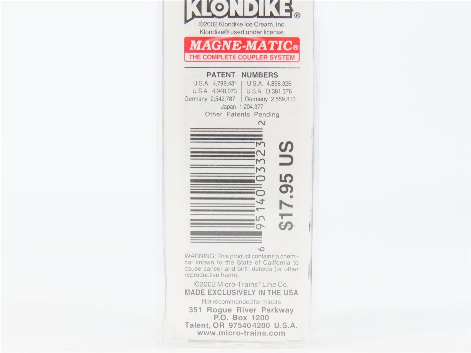 N Scale Micro-Trains MTL 69170 GH Klondike White Mint Mechanical Reefer #696