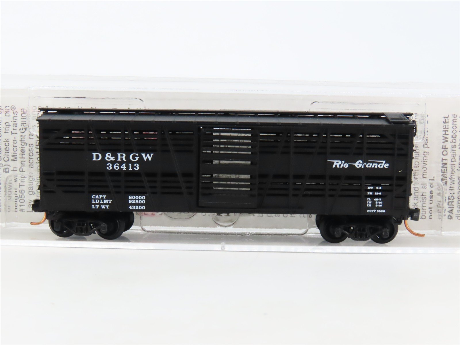 N Scale Micro-Trains MTL 35090 D&RGW Rio Grande 40' Despatch Stock Car #36413