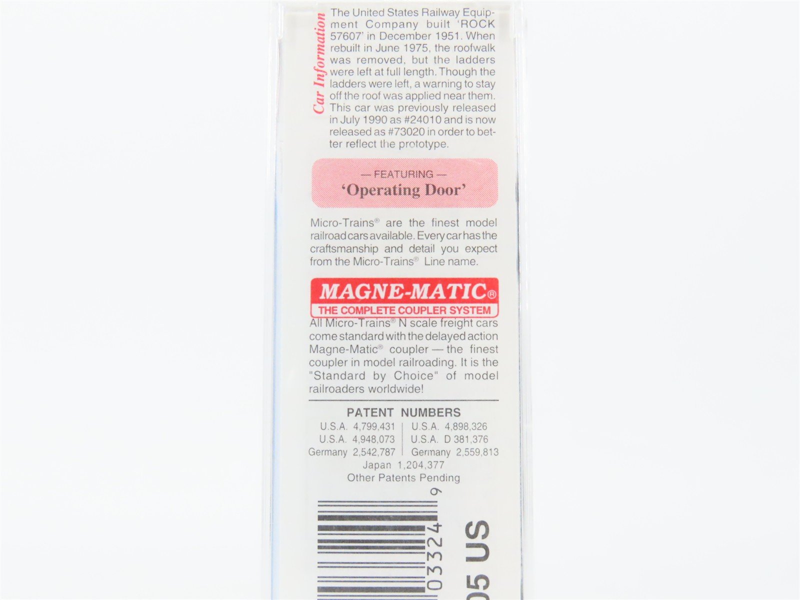 N Scale Micro-Trains MTL 73020 ROCK Rock Island & Pacific 40' Box Car #57607